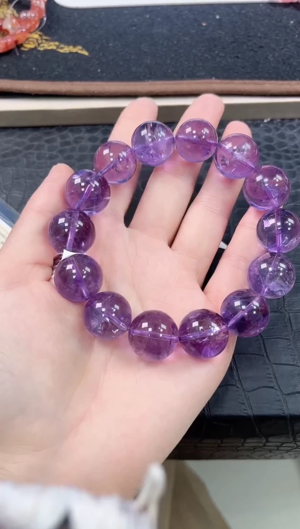 未镶嵌手链水晶16号巴西紫阿赛单圈17+mm