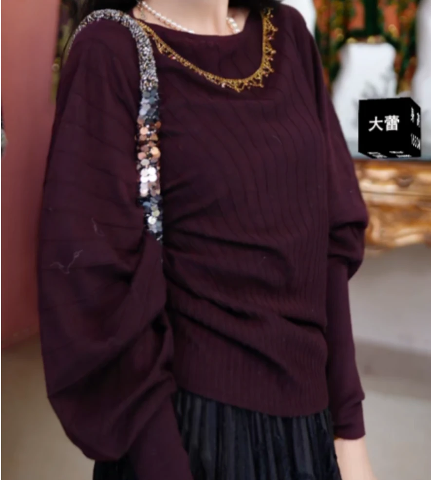 OBLE2025新款高定重工针织上衣8133-251081