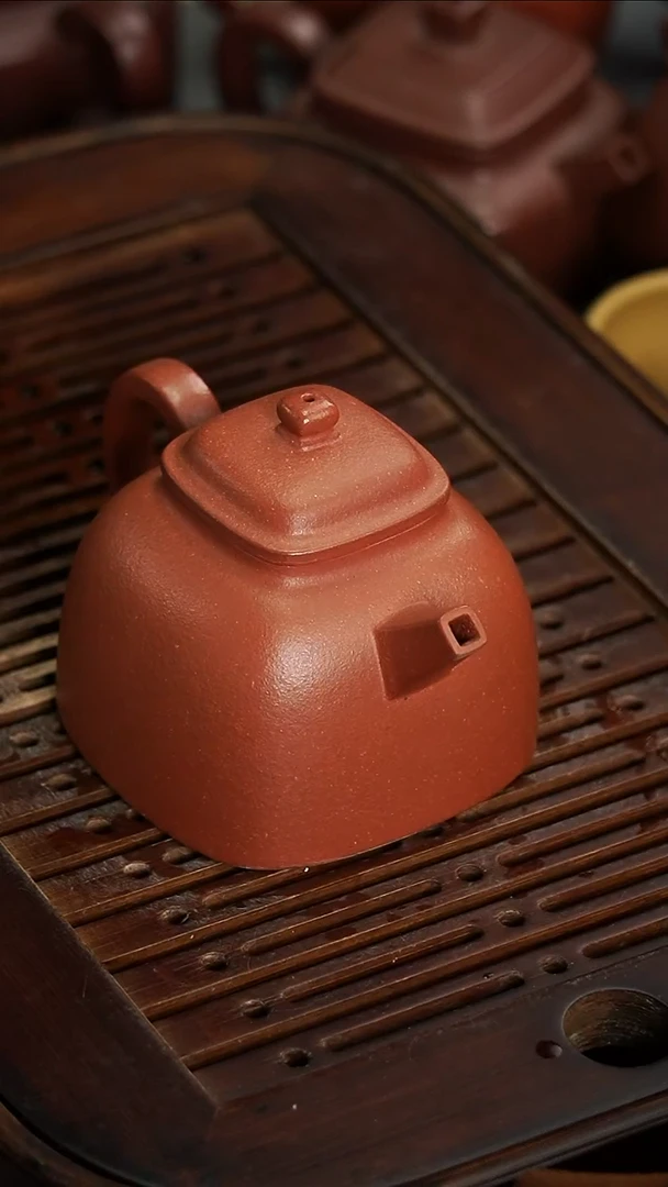 茶壶紫砂宜兴紫砂降坡四方坦然200毫升