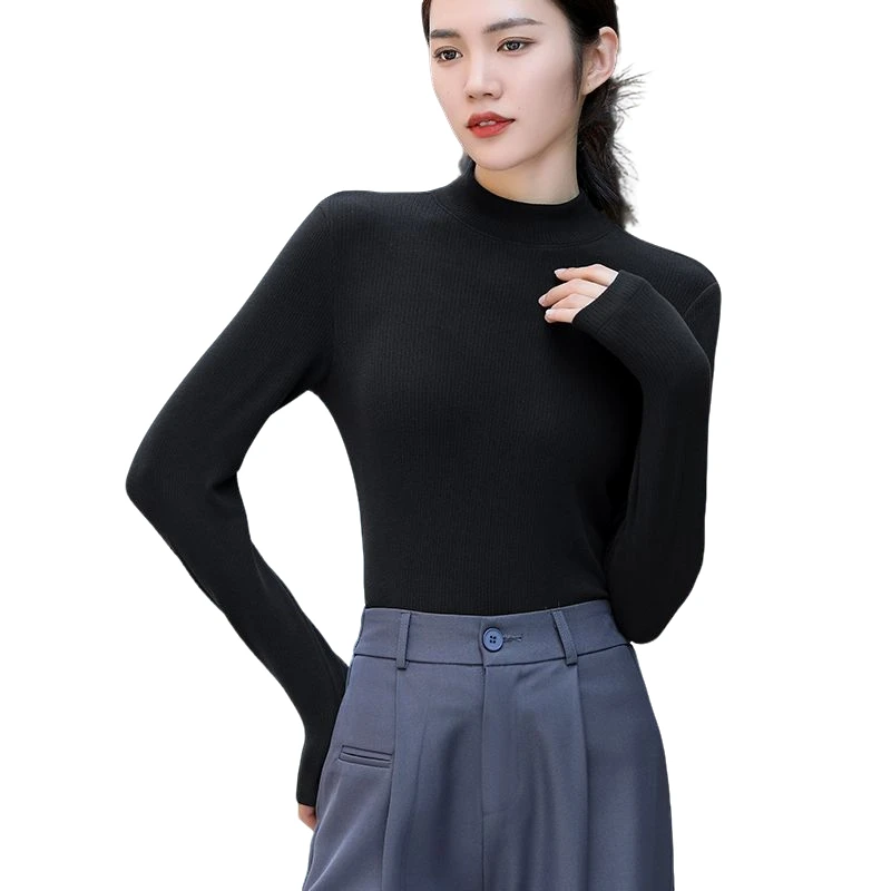 巴黎阳绒长袖时尚百搭修身保暖女士打底衫2335