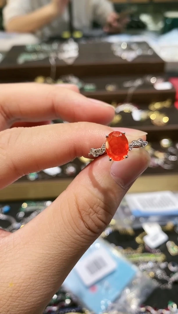 【闪购商品】欧泊戒指银S925镶嵌戒指