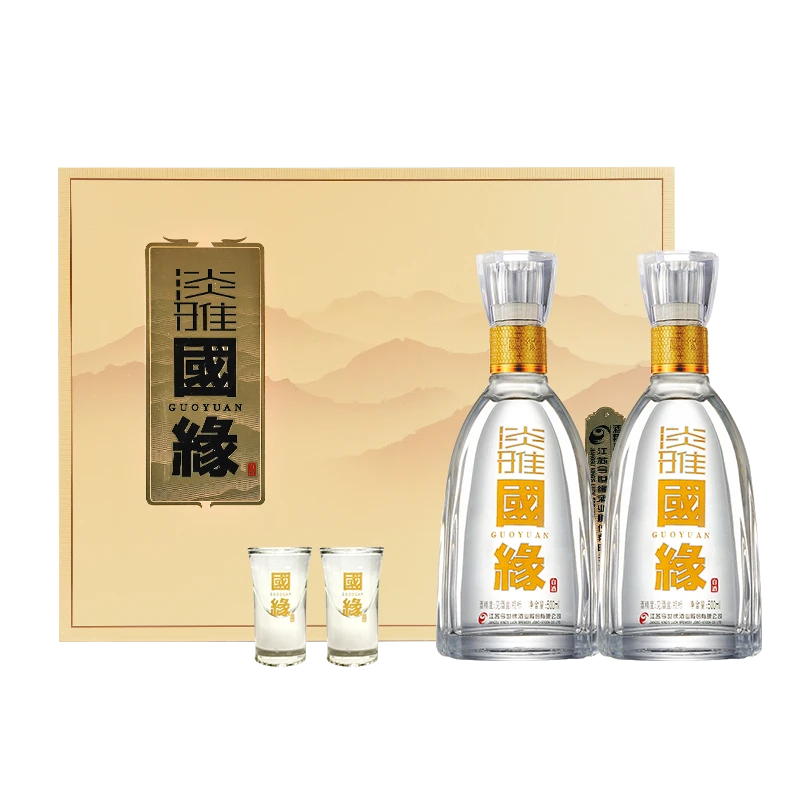 今世缘国缘淡雅礼盒 幽雅醇厚型白酒 口粮酒 送礼宴请42度500ml*2