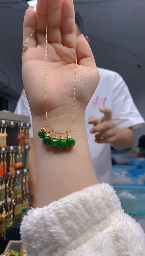 【闪购商品】翡翠耳饰合金216翡翠锁骨链