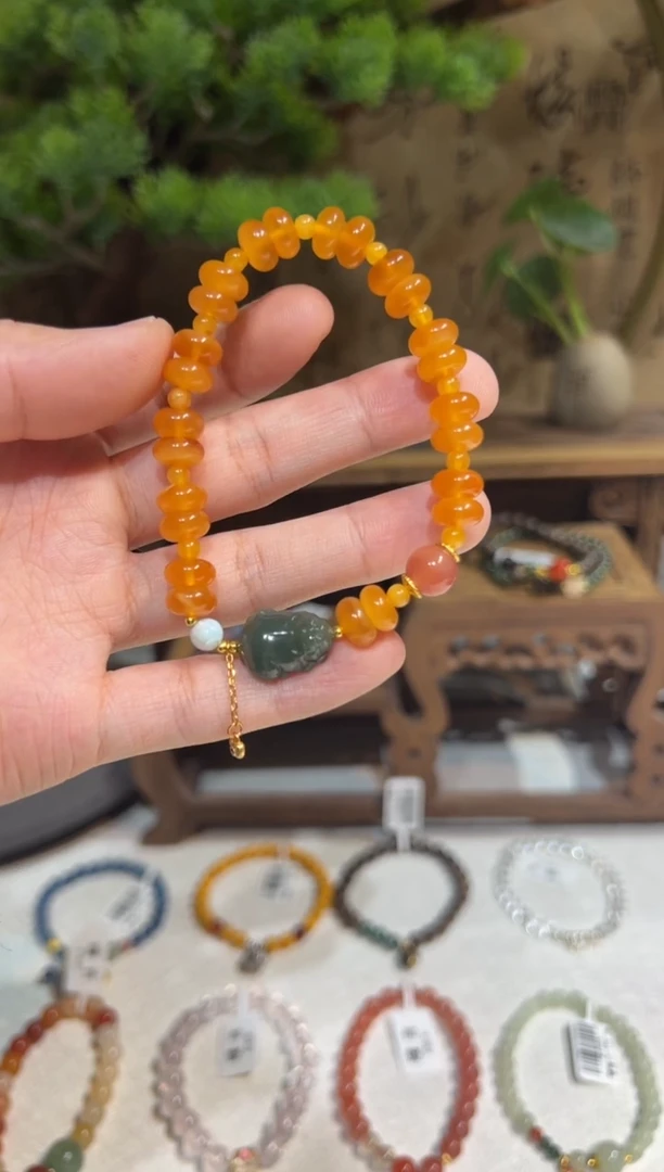 手串琥珀未镶嵌手饰@@
