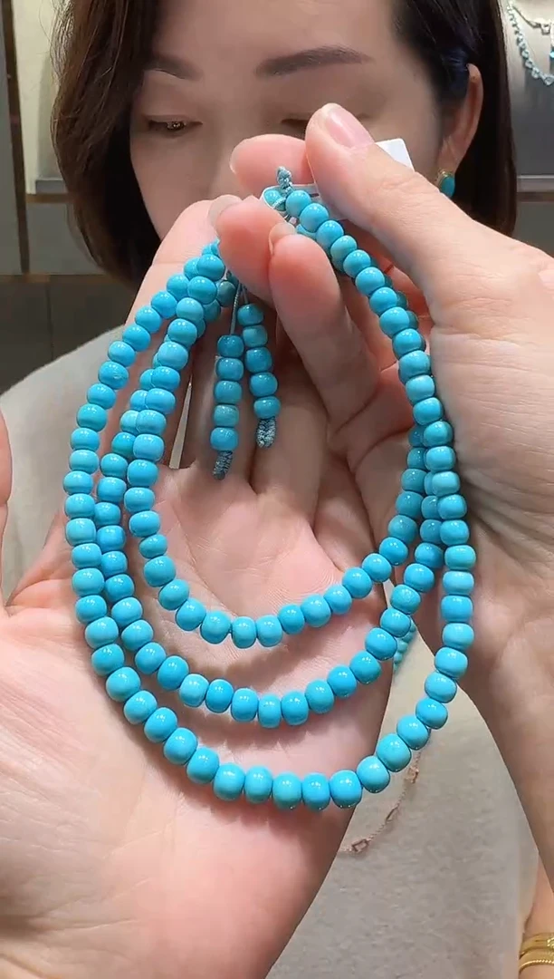 未镶嵌绿松石项链090   6mm