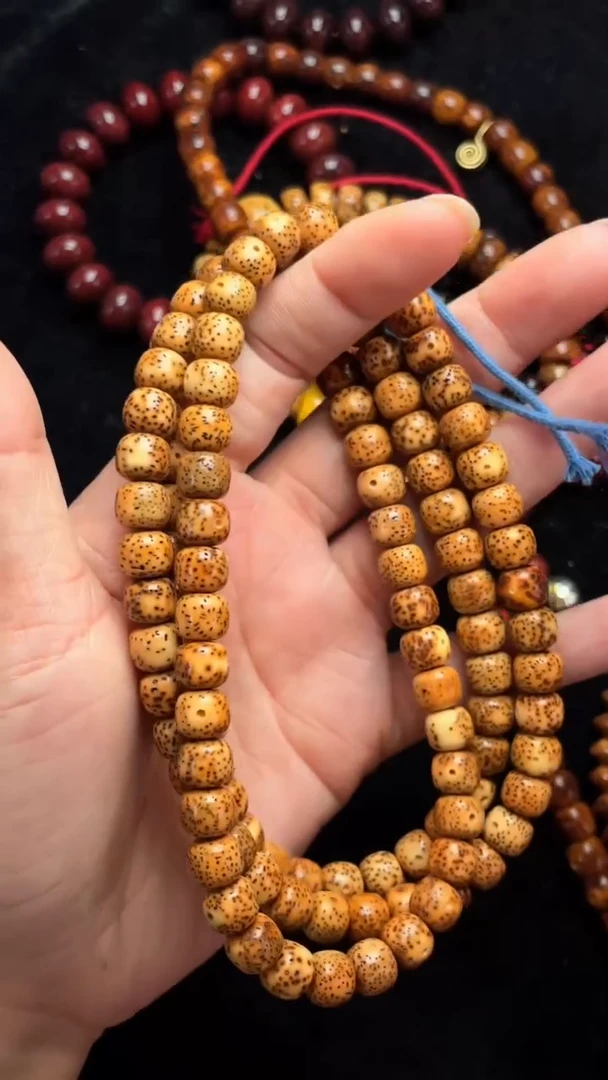 星月菩提手串精工级陈籽桶珠长串8*7
