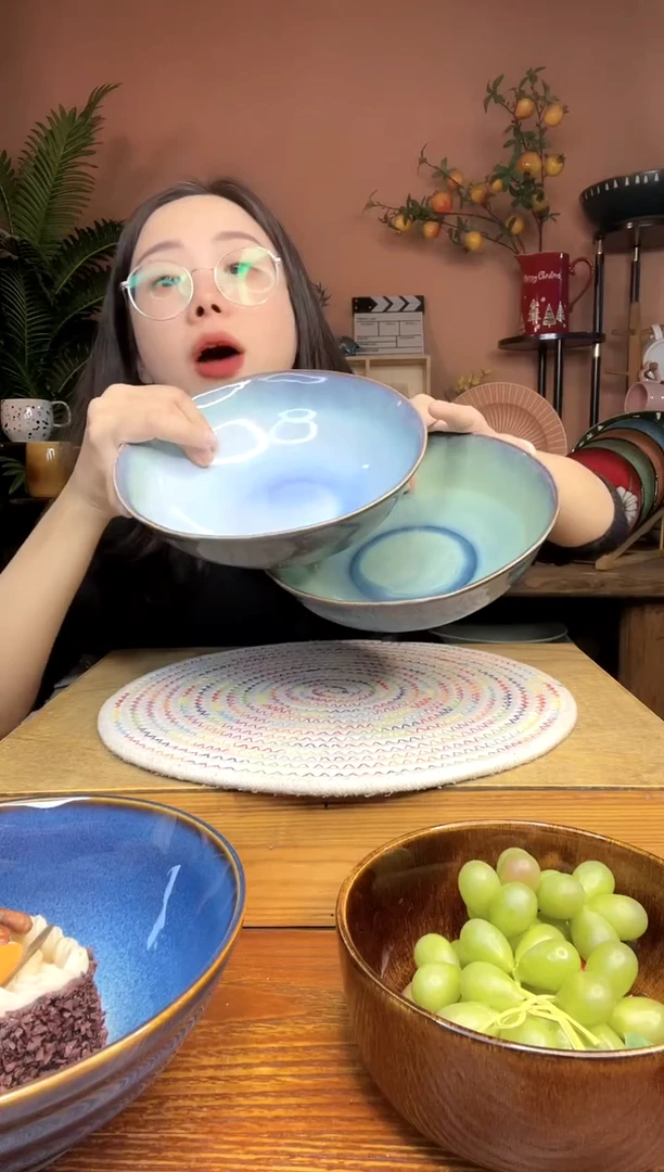 陶瓷7.5英寸异形不规则深盘 2件 微瑕疵