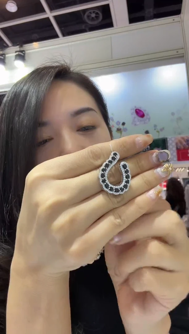 银S925镀金镶嵌吊坠定制尖晶石设计款吊坠