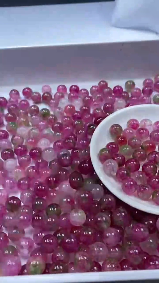 颈饰未镶嵌水晶W2989西瓜碧玺12mm*7颗