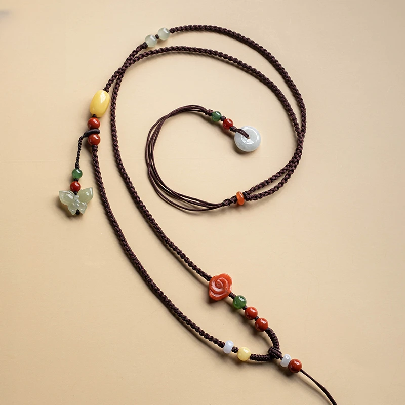 多宝吊绳高档编绳八宝罗盘编织女款貔貅手工八宝罗盘编织绳