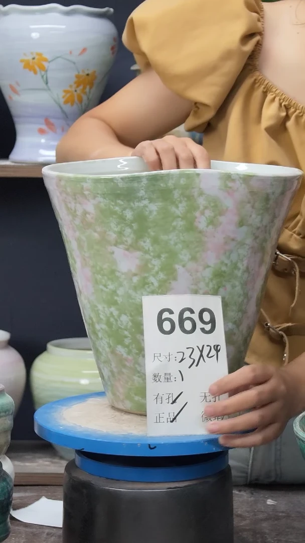 景德镇花盆默认微瑕669