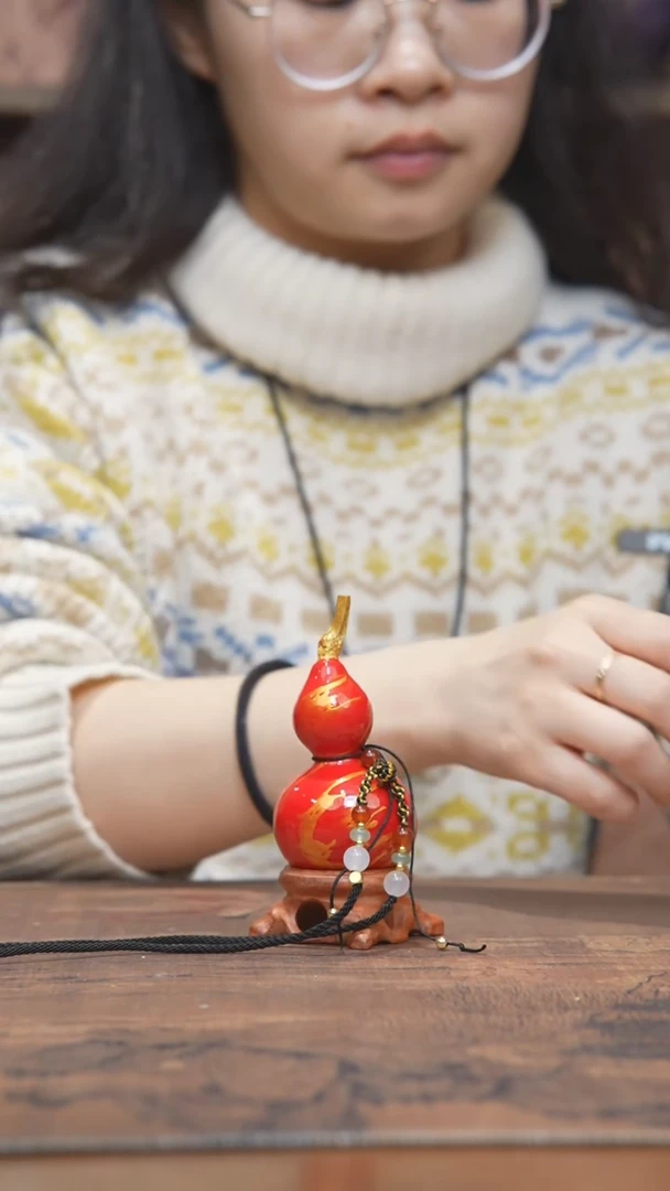 【闪购商品】282号-大漆飘漆小葫芦脖挂