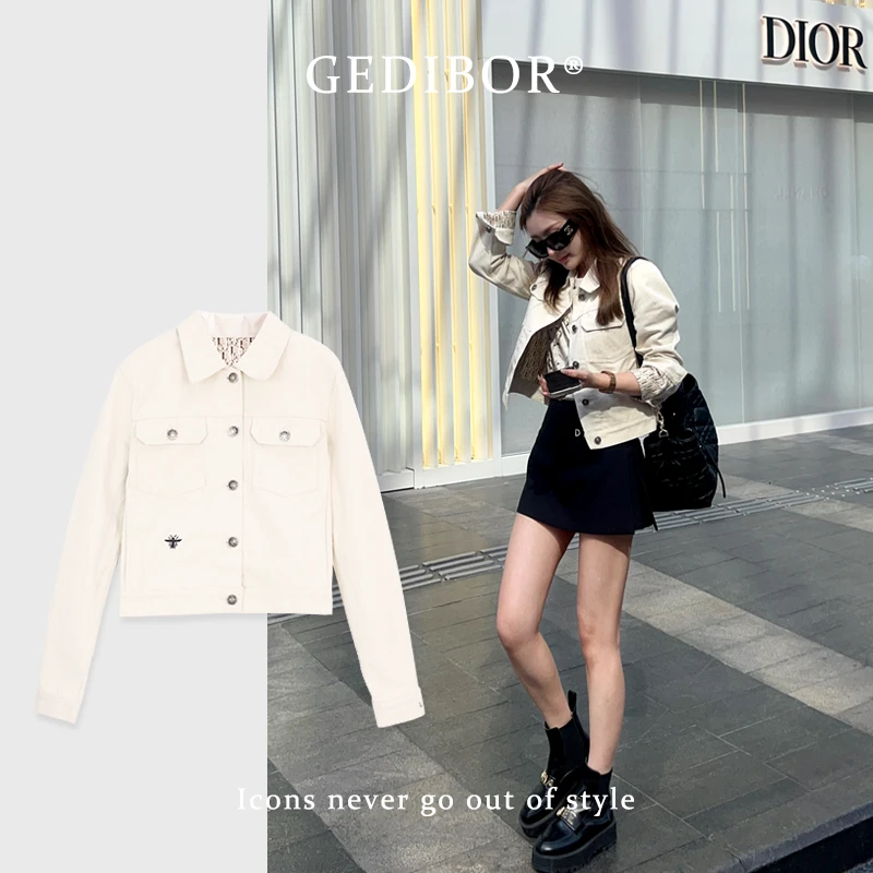 XUEXUE丨【满印外套】小蜜蜂刺绣时尚丹宁牛仔外套GD25-WT012