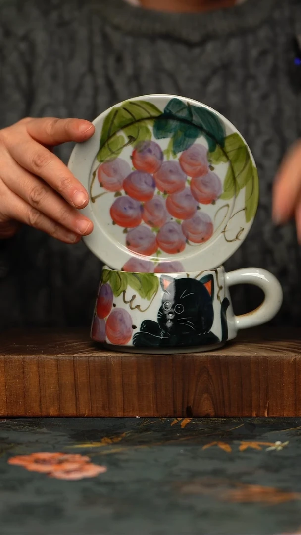 瓷片釉下彩手工手绘同款陶器