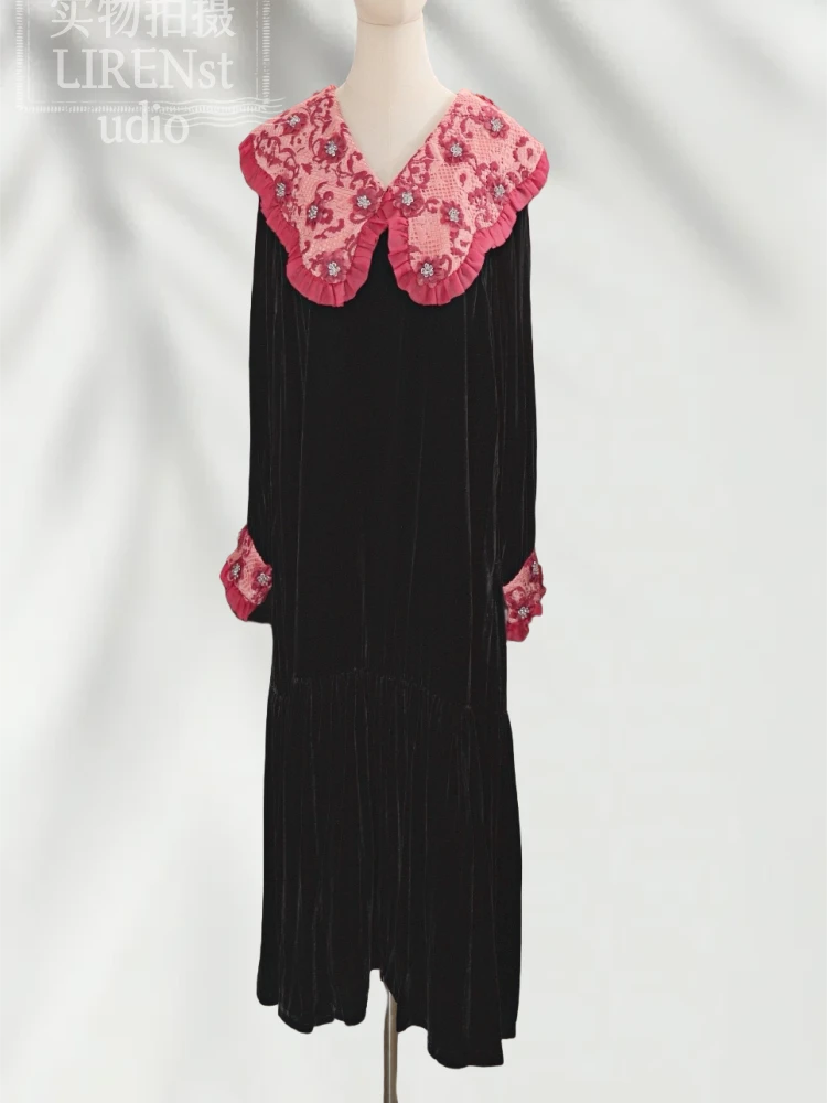 25款了然秋冬花叶女装连衣裙连衣裙气质时尚裙子秋季女装