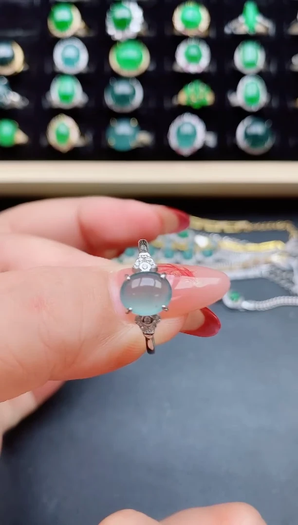 【闪购商品】翡翠戒指银S925镶嵌5085058