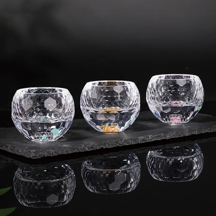 玺宴水晶透明手工大号喝茶杯高档茶具球形小茶碗主人杯泡茶杯家用