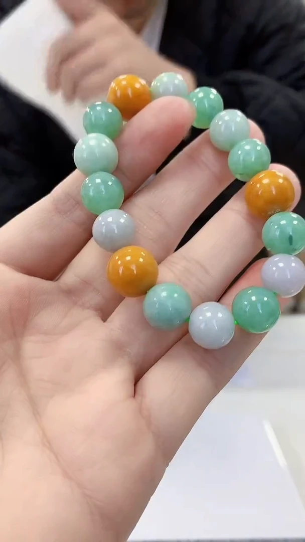 【闪购商品】定制翡翠未镶嵌4688bb-毛货手串88