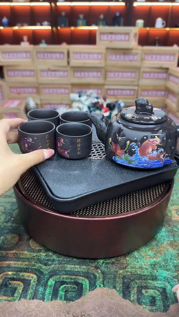 紫砂-遇热变色鱼跃龙门