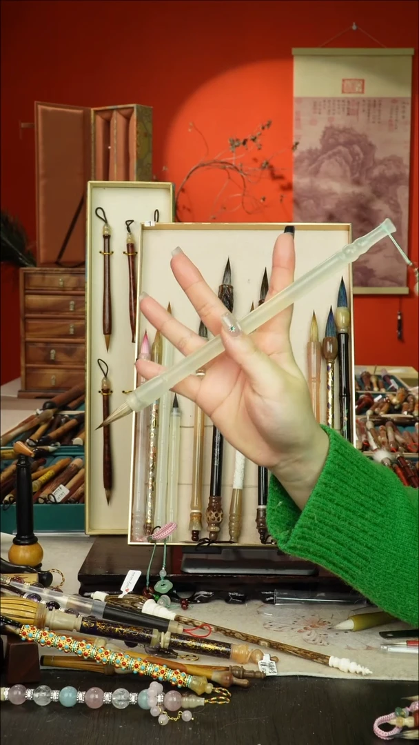 538号闪孤品高货毛笔链接 清水试笔 蘸墨不退