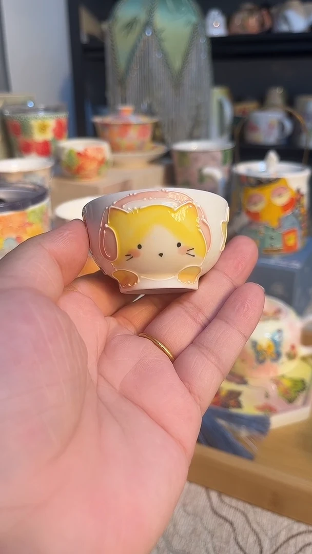 陶瓷便携款小猫杯子