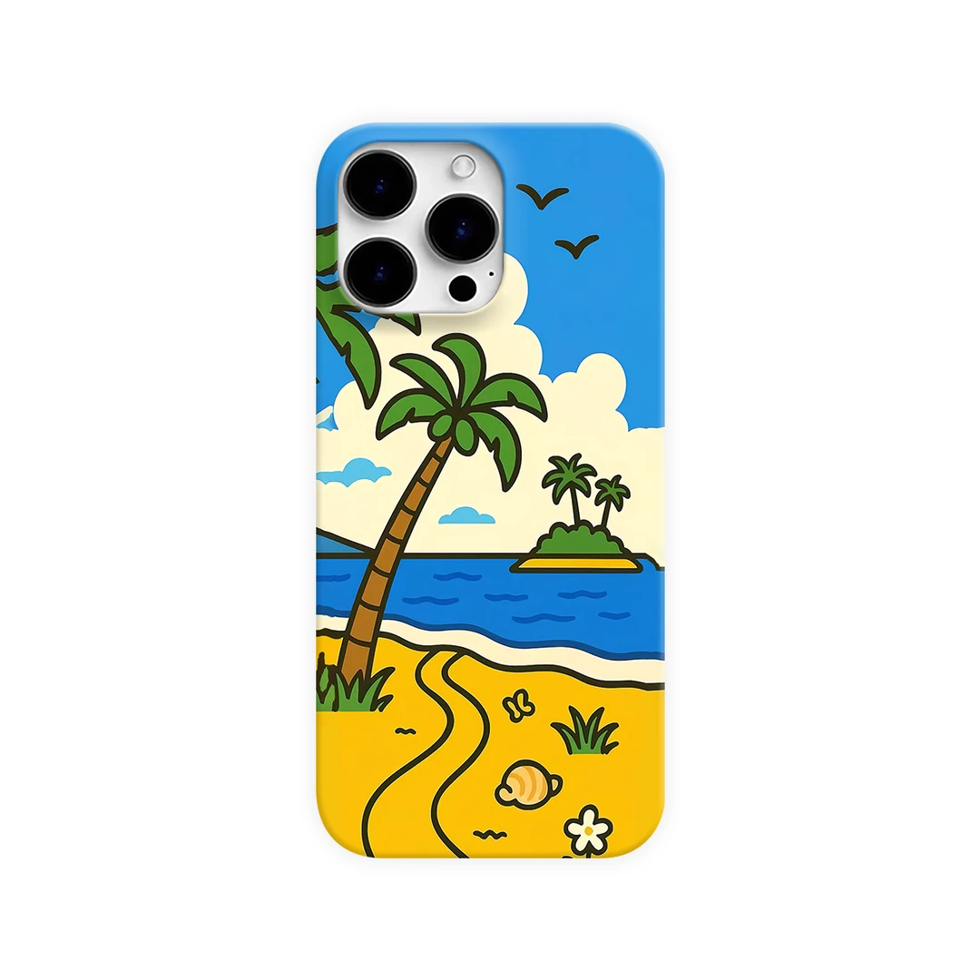 简约沙滩手机壳适用于苹果17promax华为mate荣耀vivo小米oppo一加