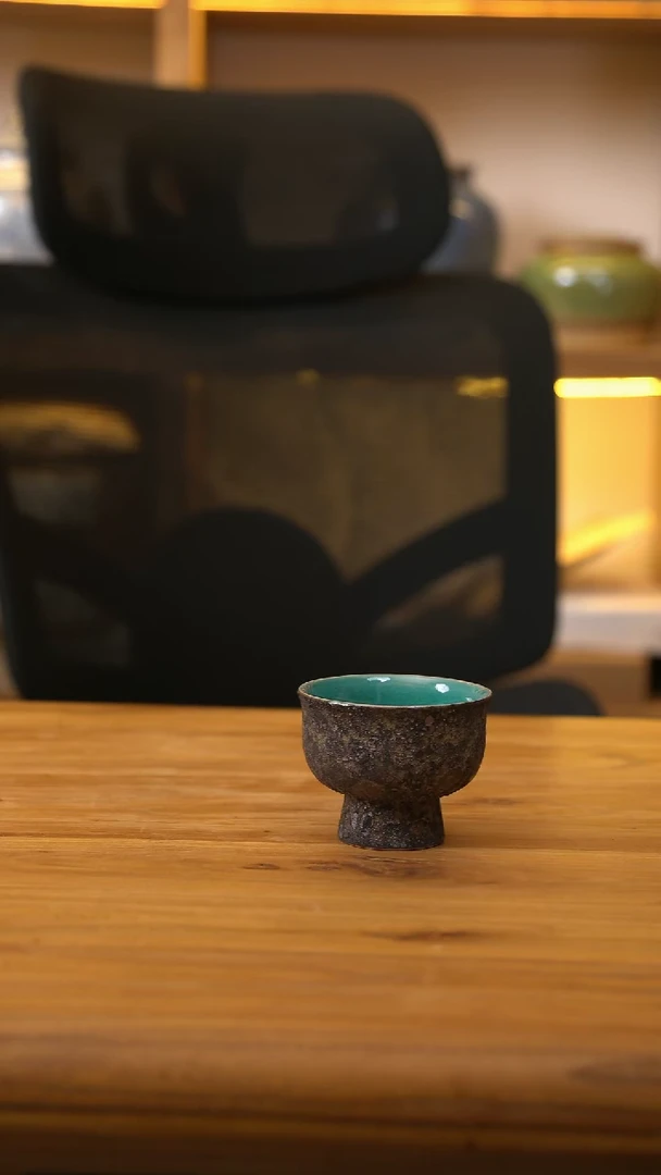 铜官窑  高脚杯