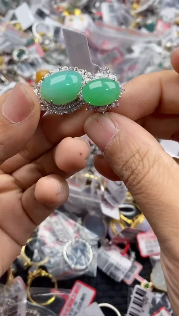 银S925镶嵌戒指翡翠333----6