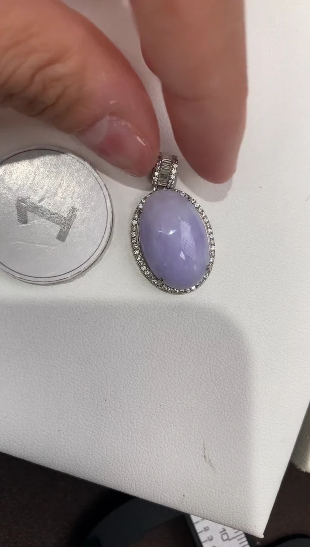 颈饰银S925镶嵌翡翠天然缅甸a货翡翠