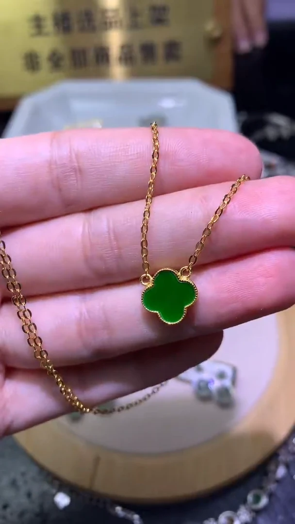 颈饰银S925镶嵌翡翠净货