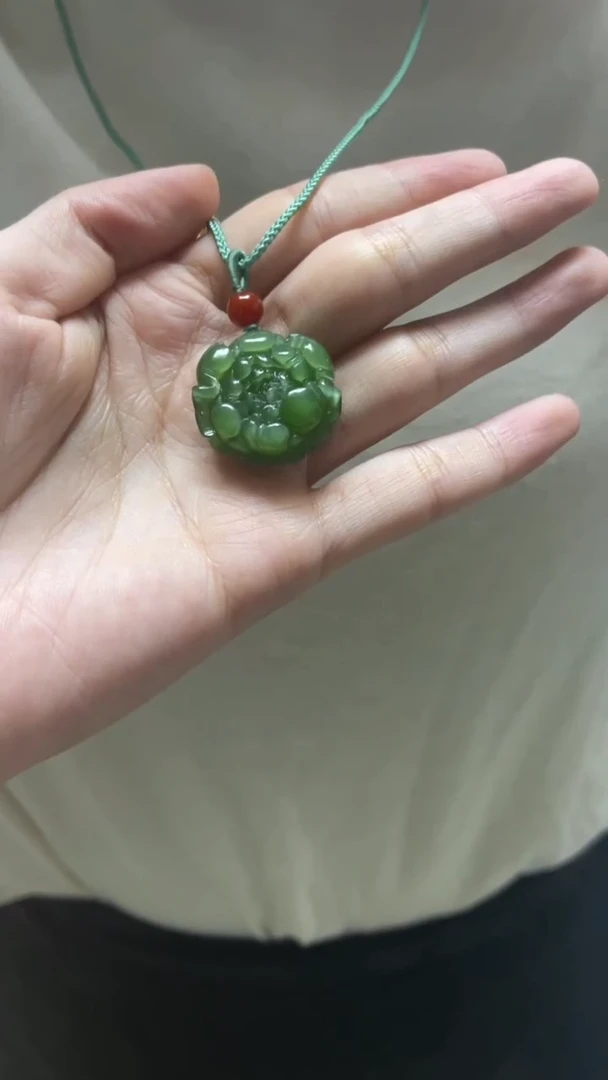 吊坠(不含链)未镶嵌和田玉花开富贵