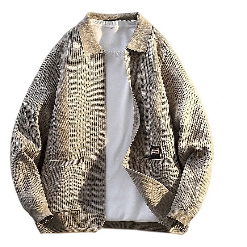 春秋季2025新款针织外套潮流时尚休闲百搭男士痞帅针织开衫男外套