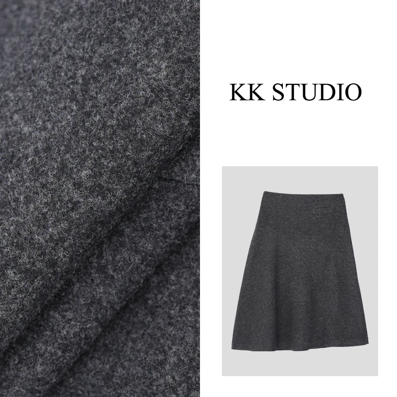 淇淇KK Studio秋季新款气质百搭高腰中长裙9614