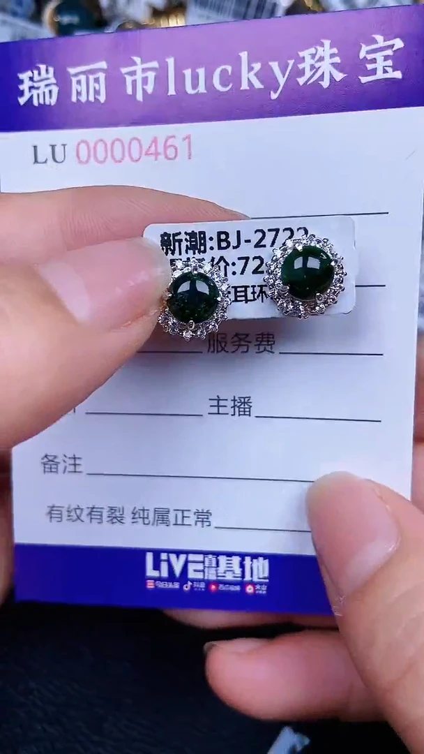 颈饰银S925镶嵌翡翠461