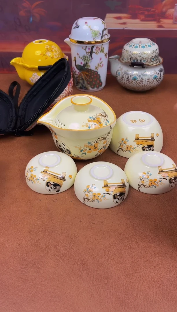 陶瓷茶具摆件旅行套组