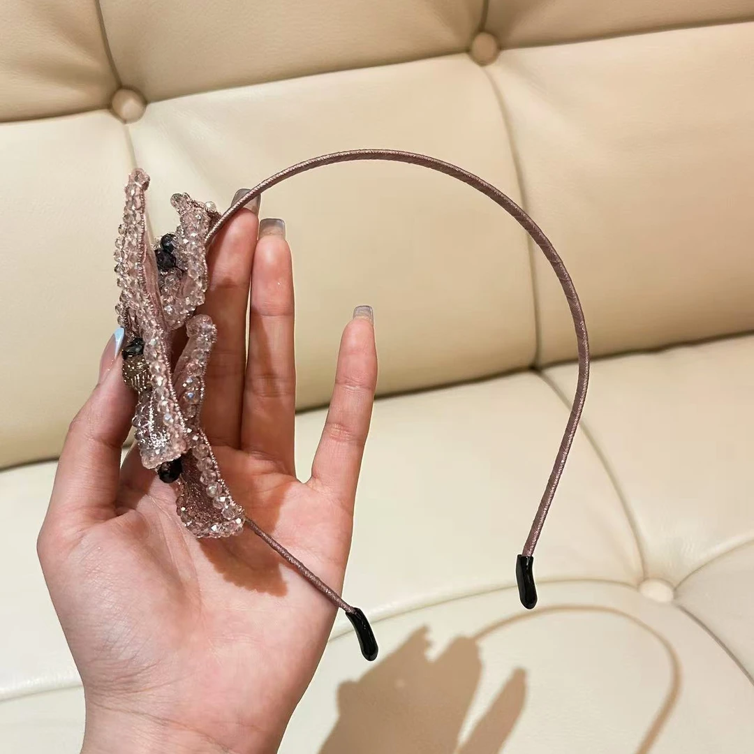 玉兰悠悠高级时装”粉钻蝶影“精美百搭发.箍生日