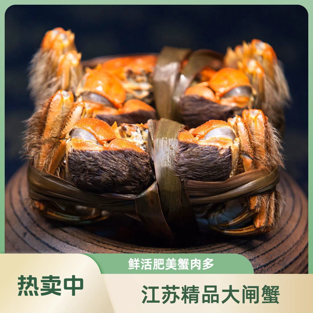 【活蟹】江苏大闸蟹 公蟹4.5-4.2两 母蟹3.5-3.2两 8只送2只礼盒装顺丰京东冷链发货