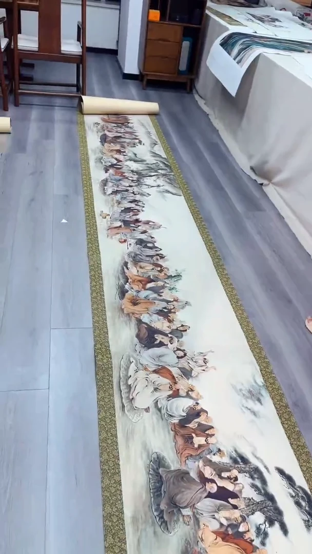 国画匠铜文心精选国画风系列三十米长卷