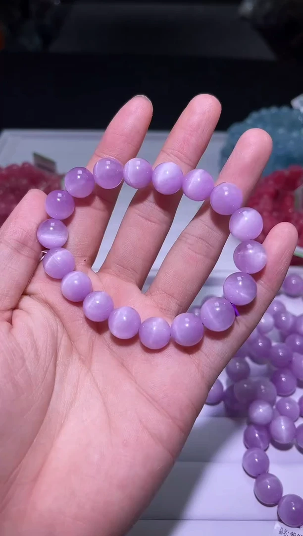 未镶嵌锂辉石手串X039-11mm紫锂辉单圈-多样性发其一