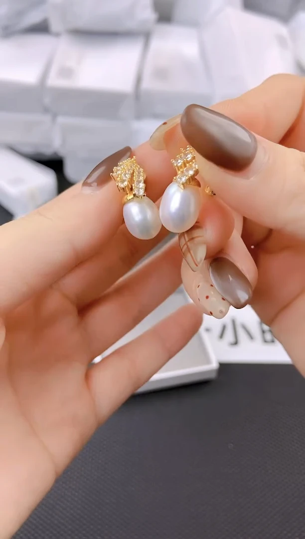 未镶嵌耳饰淡水珍珠ed1046