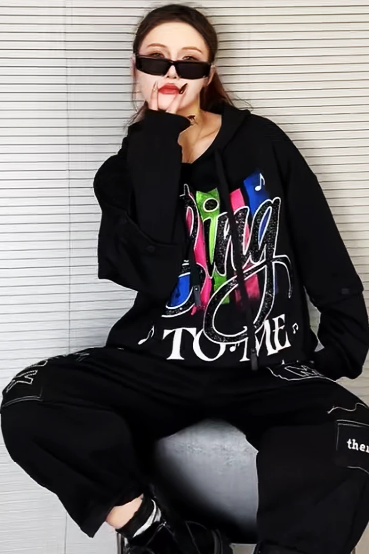 春款卫衣显瘦百搭洋气连帽卫衣大码大版卫衣