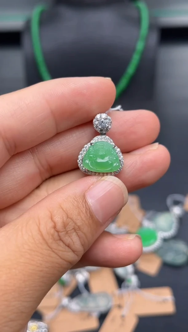 翡翠银S925镶嵌吊坠(不含链)多人