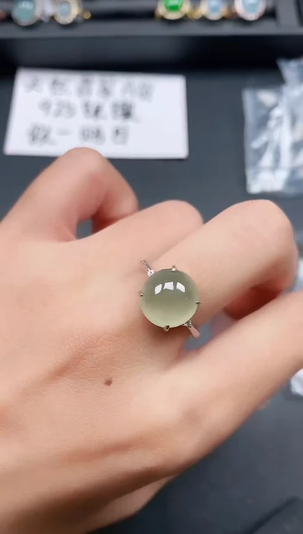 银S925镶嵌戒指翡翠1111111