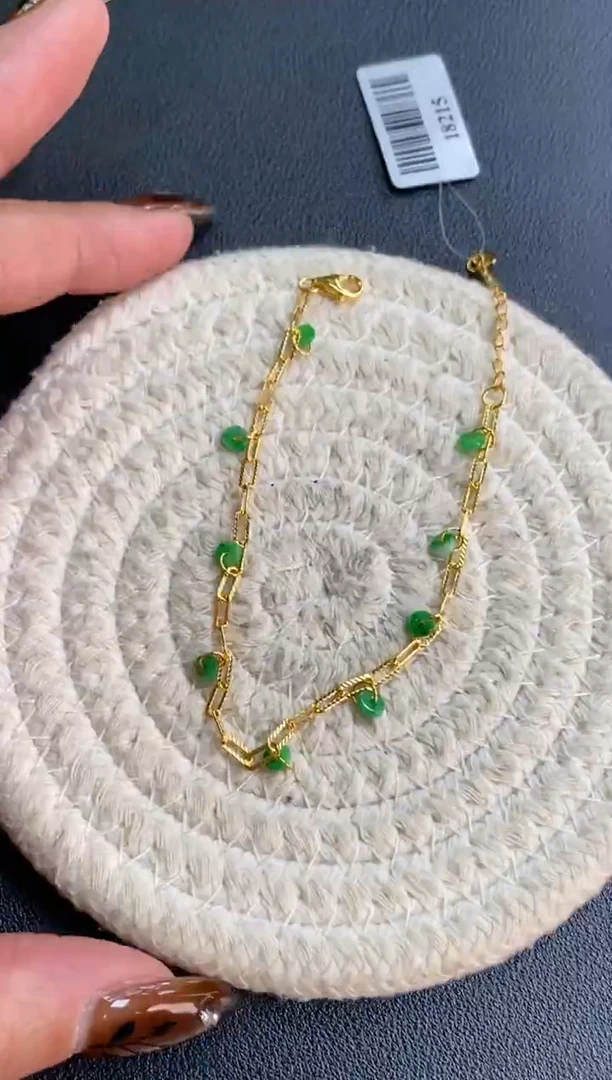 颈饰银S925镶嵌翡翠净货18215