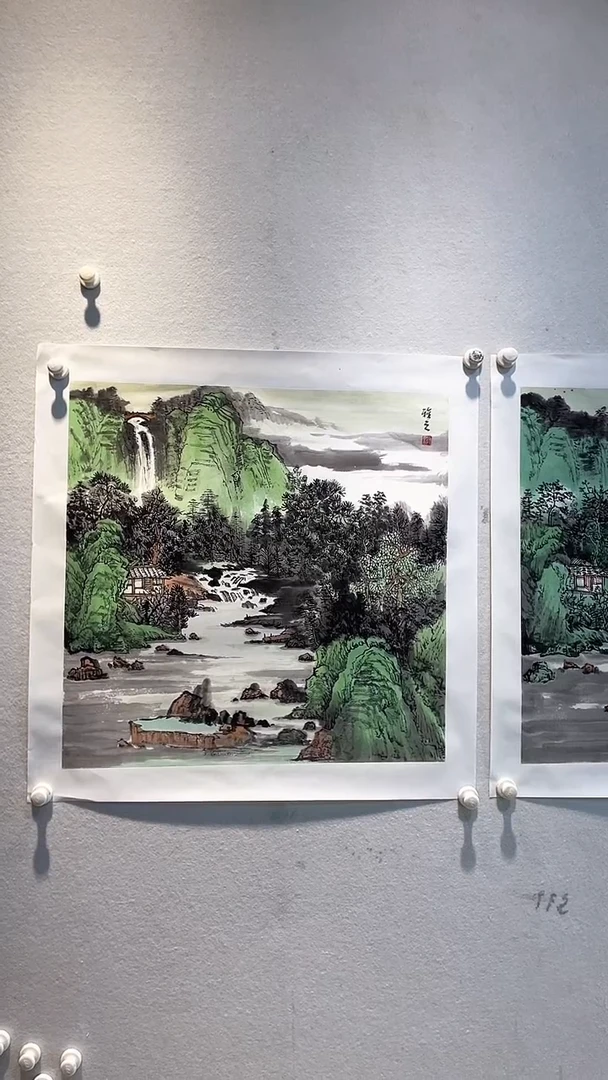 国画Y.谢老师山水4平尺