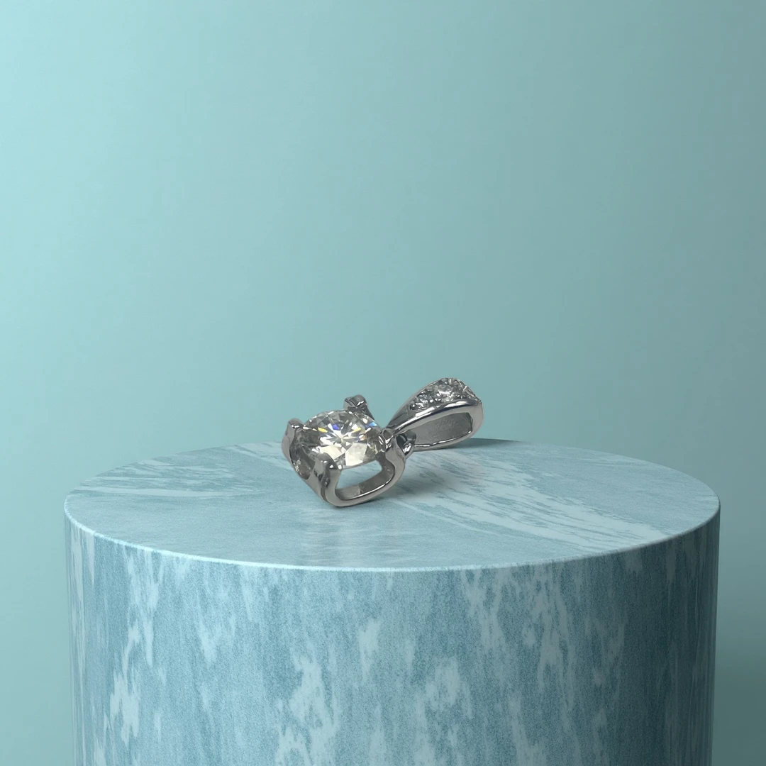 坠链均925银莫桑石 牛头满钻项链轻奢精致百搭轻职风适合送礼自带