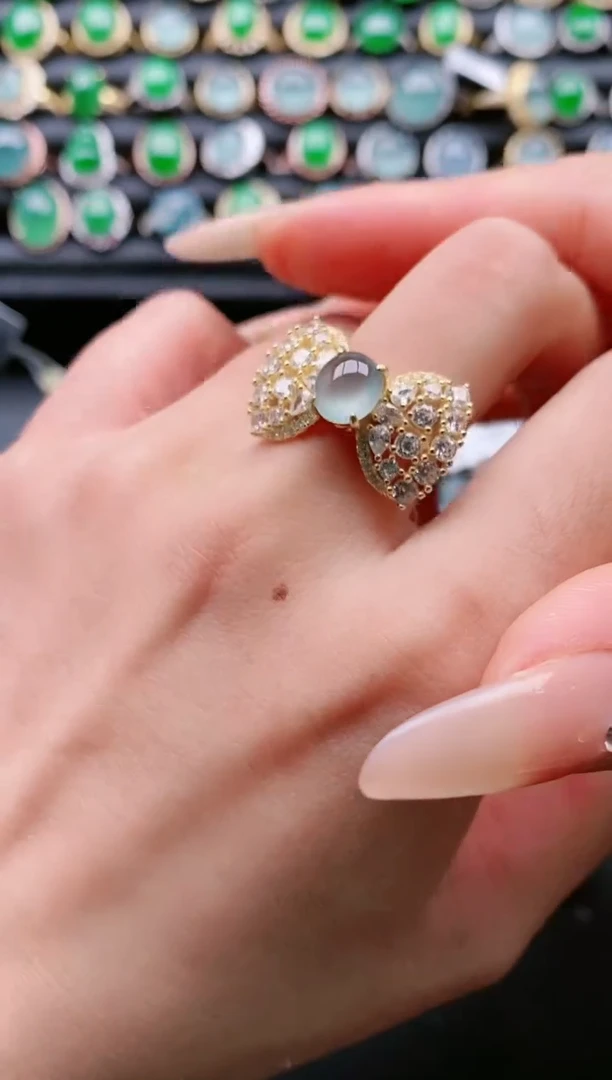 【闪购商品】翡翠戒指银S925镶嵌111111111