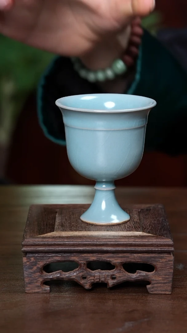 【闪购商品】L·宝丰宋官窑·仿古釉汝瓷红酒杯