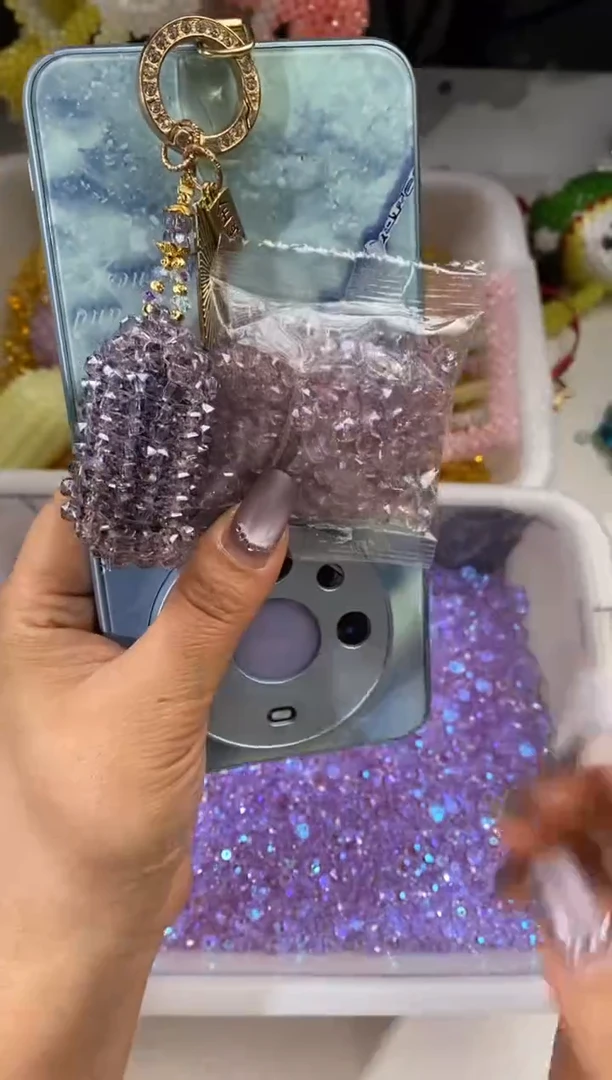 玻璃2554卡6算牌珠k9烟紫色150颗