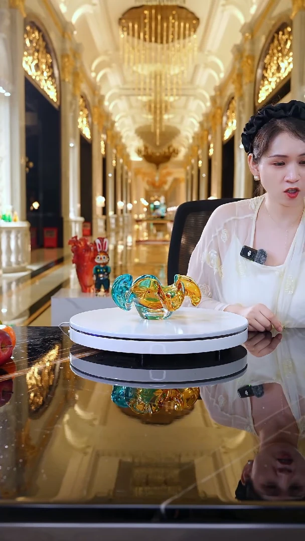 摆件AJ01036茶金配蓝色铃兰小收纳